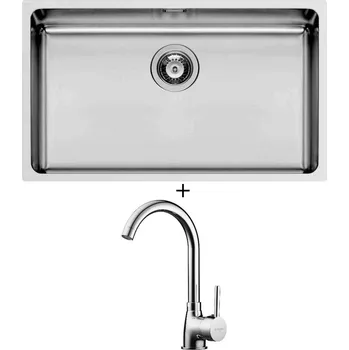 Nerezový dřez Dřez pod desku SET Pyramis LYDIA (70x40) 1B nerez + Pyramis BELLO chrom