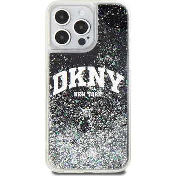 Pouzdro na mobilní telefon Zadní kryt DKNY Liquid Glitter Arch Logo pro Apple iPhone 15 Pro Max, černá