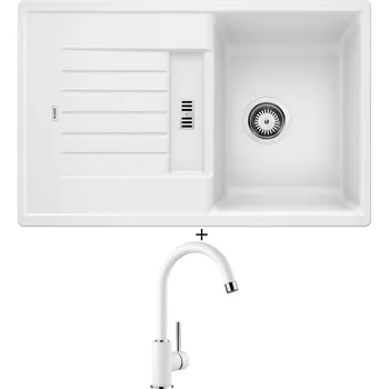 Kuchyňský dřez Granitový dřez SET Blanco ZIA 45 S bílá 514726 + Blanco MIDA bílá 519418