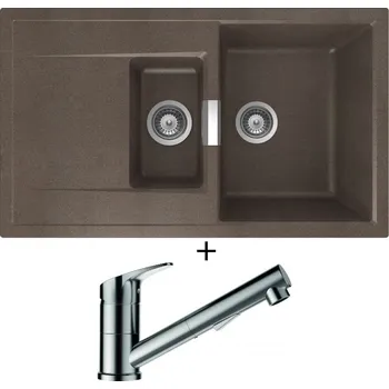 Granitový dřez Granitový dřez SET Schock MONO D-150 Bronze + Schock EVINAS 577120 nerez