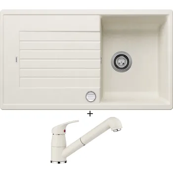 Granitový dřez Granitový dřez SET Blanco ZIA 45 SL bílá soft + excentrické ovládání + Blanco DARAS-S bílá soft 526937