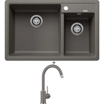 Granitový dřez Granitový dřez SET Blanco LEGRA 8 šedá vulkán 527272 + Blanco MIDA šedá vulkán 526965