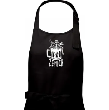 Kuchyňská zástěra Ženich kostra - Pánská zástěra na vaření - Univerzální velikost ( Černá )