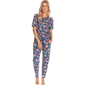 Dámské oblečení Dámské vzorované pyžamo Nolita 2775/22 Taro Barva/Velikost: granát (modrá) / XL