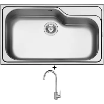 Nerezový dřez SET Pyramis TITAN (86x50) 1B nerez + Laveo BONA BAB 268D nerez