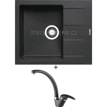 Granitový dřez Granitový dřez SET Pyramis ATHLOS (59x50) 1B 1D černá + Pyramis OSSIA černá