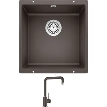 Granitový dřez Dřez pod desku SET Blanco ROTAN 400 U kávová 521337 + Blanco MILI kávová 523111