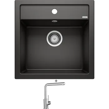 Kuchyňský dřez Granitový dřez SET Blanco DALAGO 5 černá + Blanco MILA chrom 519414