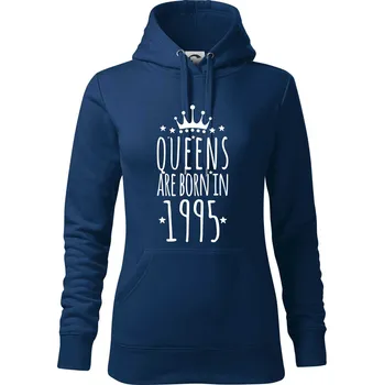Dámská mikina Queens are born in 1995 - Mikina dámská Cape s kapucí - M ( Půlnoční modrá )