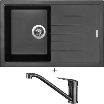 Granitový dřez Granitový dřez SET Sinks BEST 780 metalblack + Deante NEO BORO BMO N60M černá matná