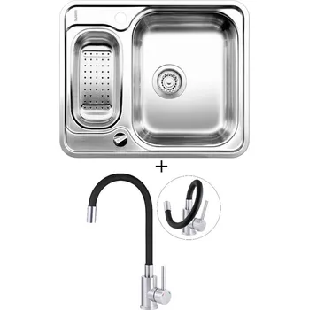 Kuchyňský dřez Nerezový dřez SET Blanco LANTOS 6-IF nerez kartáčovaný 516676 + Deante NEO LUNO BOC B720 nerez