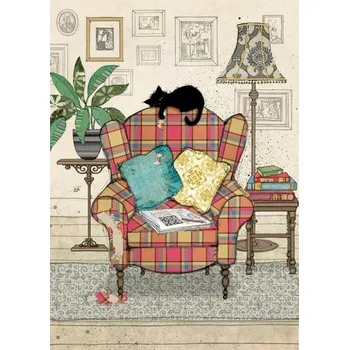 Luxusní přání BUG ART Kočka na křesle (Blahopřání v obálce s kočkou, kočka)