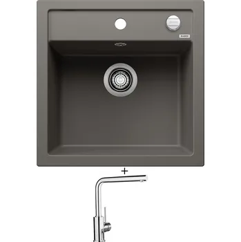 Granitový dřez Granitový dřez SET Blanco DALAGO 5 šedá vulkán s excentrem 527244 + Blanco MILA chrom 519414