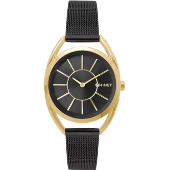Hodinky MINET Černo zlaté dámské hodinky ICON BLACK GOLD MESH MWL5221 (MINET Zlaté dámské hodinky ICON BLACK GOLD MESH MWL5221)