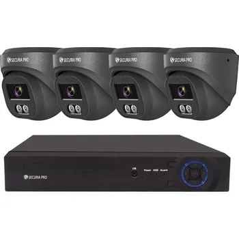 Kompletní kamerový systém Securia Pro IP kamerový systém NVR4CHV4S-B DOME smart, černý, kov Pevný disk: 2TB