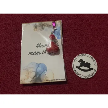 HandMade by VeJa Dárková karta - Mami mám Tě rád s přívěškem