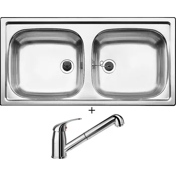 Nerezový dřez Nerezový dřez SET Blanco TOP EZ 8x4 nerez přírodní lesk 500372 + Blanco DARAS-S chrom 517731