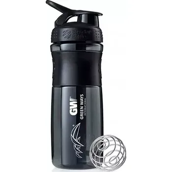 Shaker Green Ways Šejkr Sportmixer Flip Tritan černý 0,6 L (Pevná texturovaná rukojeť)