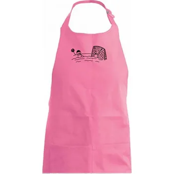 Kuchyňská zástěra Vodní Pólo kreslené - Dámská zástěra na vaření - Univerzální velikost ( Růžová )