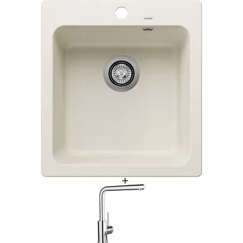 Granitový dřez Granitový dřez SET Blanco NAYA 45 bílá soft 527126 + Blanco MILA chrom 519414