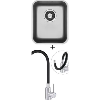 Nerezový dřez Dřez pod desku SET Pyramis RELIA (33x40) UM nerez + Deante NEO LUNO BOC B720 nerez