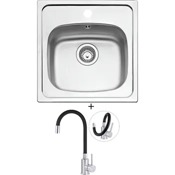 Nerezový dřez Nerezový dřez SET Teka STARBRIGHT 50 E-XN 1B X nerez + Deante NEO LUNO BOC B720 nerez