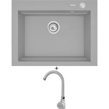 Granitový dřez Granitový dřez SET Pyramis SIROS (67x51,5) 1B šedá + Pyramis BELLO šedá