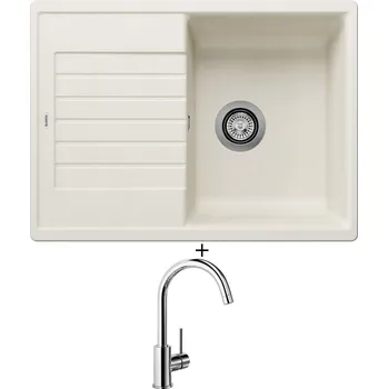 Granitový dřez Granitový dřez SET Blanco ZIA 45 S Compact bílá soft 527197 + Blanco MIDA chrom 517742