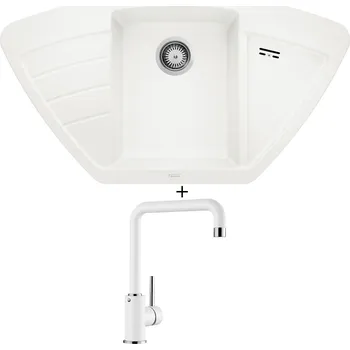 Granitový dřez Granitový dřez SET Blanco ZIA 9 E bílá 514758 + Blanco MILI bílá 523107