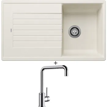 Kuchyňský dřez Granitový dřez SET Blanco ZIA 45 SL bílá soft 527201 + Blanco MILI chrom 519413