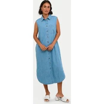 Dámské šaty Kaffe Džínové šaty Louise 10508518 Modrá Regular Fit 36