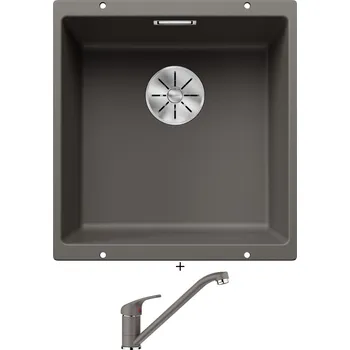 Kuchyňský dřez Dřez pod desku SET Blanco SUBLINE 400 U šedá vulkán 527349 + Blanco DARAS šedá vulkán 526934