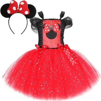 Dívčí šaty Minnie dětské šaty s čelenkou - šaty s čelenkou 2,8 let