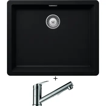 Granitový dřez Dřez pod desku SET Schock GREENWICH N-100L U Puro + Schock EVINAS 577120 nerez