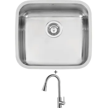 Nerezový dřez Nerezový dřez SET Sinks LAGUNA 490 nerez leštěný + Laveo BONA BAB 269U nerez