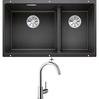 Granitový dřez Dřez pod desku SET Blanco SUBLINE 430/270-U antracit 523151 + Blanco MIDA chrom 517742