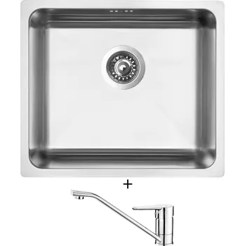 Kuchyňský dřez Nerezový dřez SET Sinks BLOCK 380 V 1mm kartáčovaný + Deante CORIO BFC 060M chrom