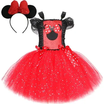 Dívčí šaty Minnie dětské šaty s čelenkou - šaty s čelenkou 1,7 let