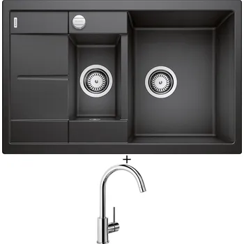 Granitový dřez Granitový dřez SET Blanco METRA 6 S Compact antracit s excentrem 513473 + Blanco MIDA chrom 517742