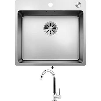 Nerezový dřez Nerezový dřez SET Blanco ANDANO 500-IF/A nerez hedvábný lesk s excentrem PushControl 525245 + Deante ASTER 062 M chrom
