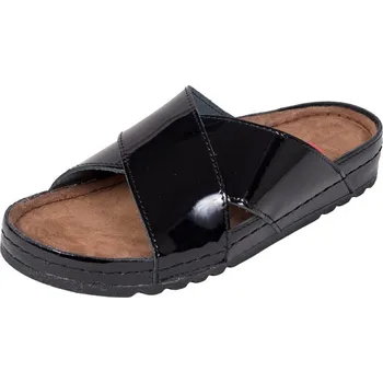 Dámská zdravotní obuv Buxa Dámské kožené pantofle BZ116 - černá lakovaná Velikost: 40