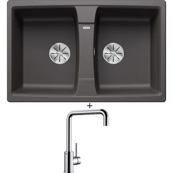 Granitový dřez Granitový dřez SET Blanco LEXA 8 šedá skála 524961 + Blanco MILI chrom 519413
