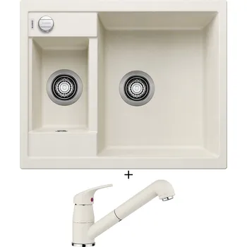 Granitový dřez Granitový dřez SET Blanco METRA 6 bílá soft s excentrem 527112 + Blanco DARAS-S bílá soft 526937