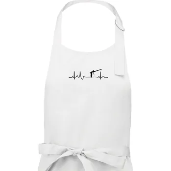 Kuchyňská zástěra Ekg pistole na pěnu - Pánská zástěra na vaření - Univerzální velikost ( Bílá )