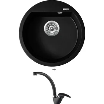 Granitový dřez Granitový dřez SET Pyramis ALAZIA (O51) 1B carbon + Pyramis OSSIA carbon