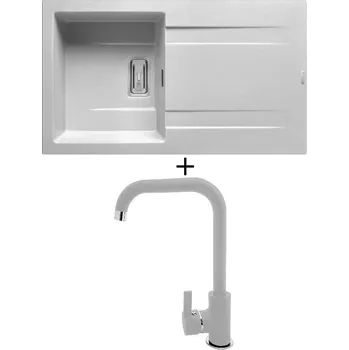 Granitový dřez Granitový dřez SET Pyramis KARTESIO (86x50) 1B 1D šedá + Pyramis SILVIO šedá