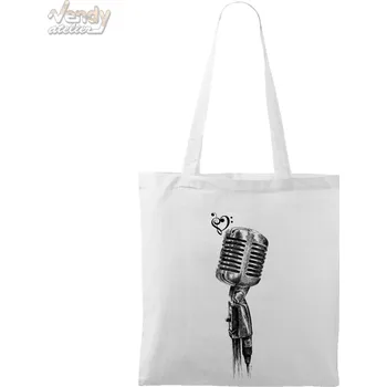 Plátěná taška - mikrofon Barva: Bílá