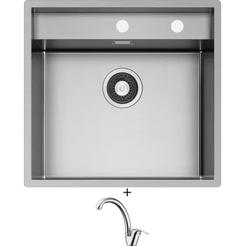Nerezový dřez SET Pyramis KRYPTO (54X51) 1B nerez + Pyramis OSSIA chrom