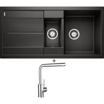 Granitový dřez Granitový dřez SET Blanco METRA 6 S černá 525927 + Blanco MILA chrom 519414