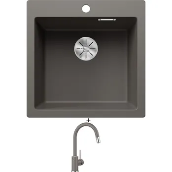 Granitový dřez Granitový dřez SET Blanco PLEON 5 šedá vulkán 527318 + Blanco MIDA-S šedá vulkán 526967
